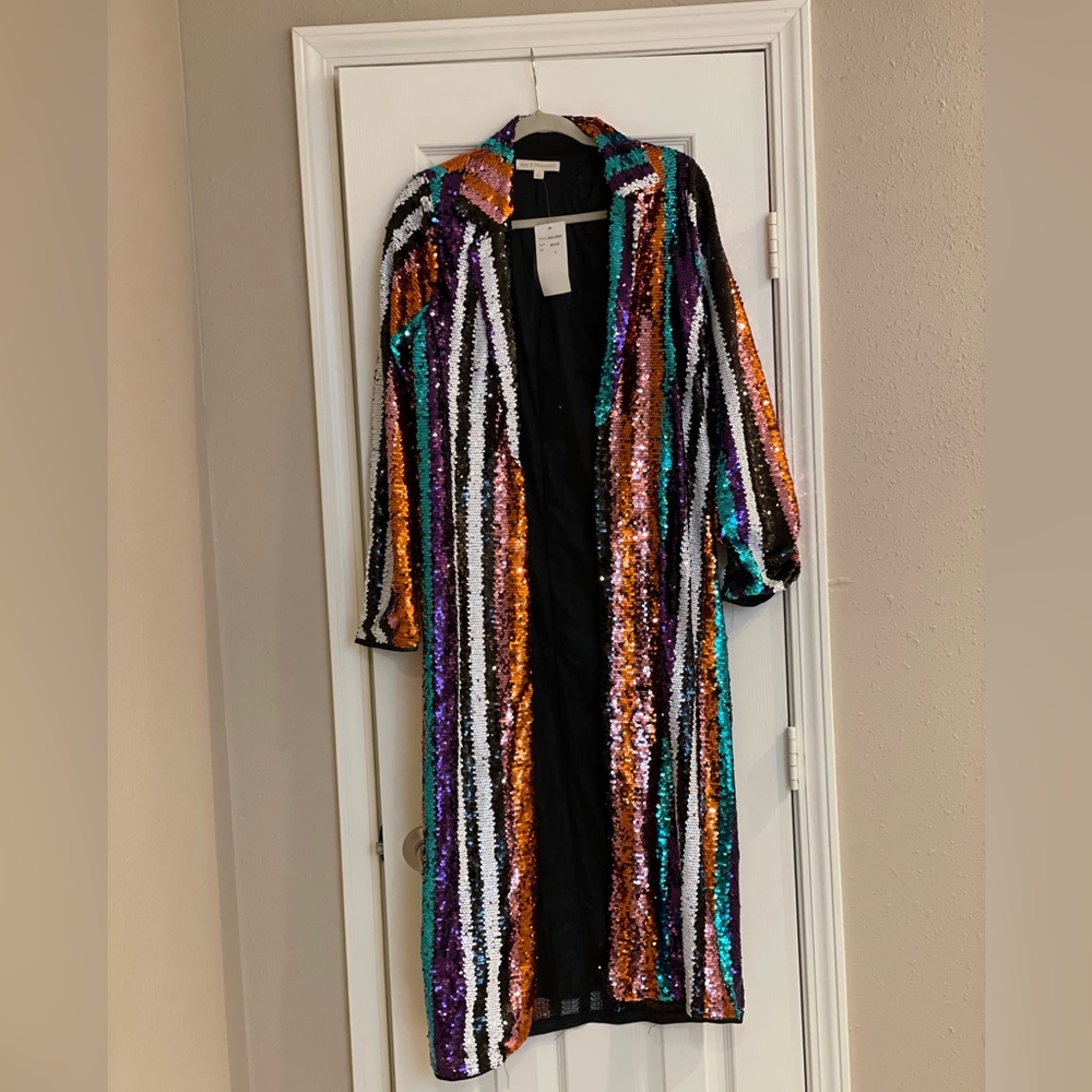 A Night on The Town Sequin Trench Coat